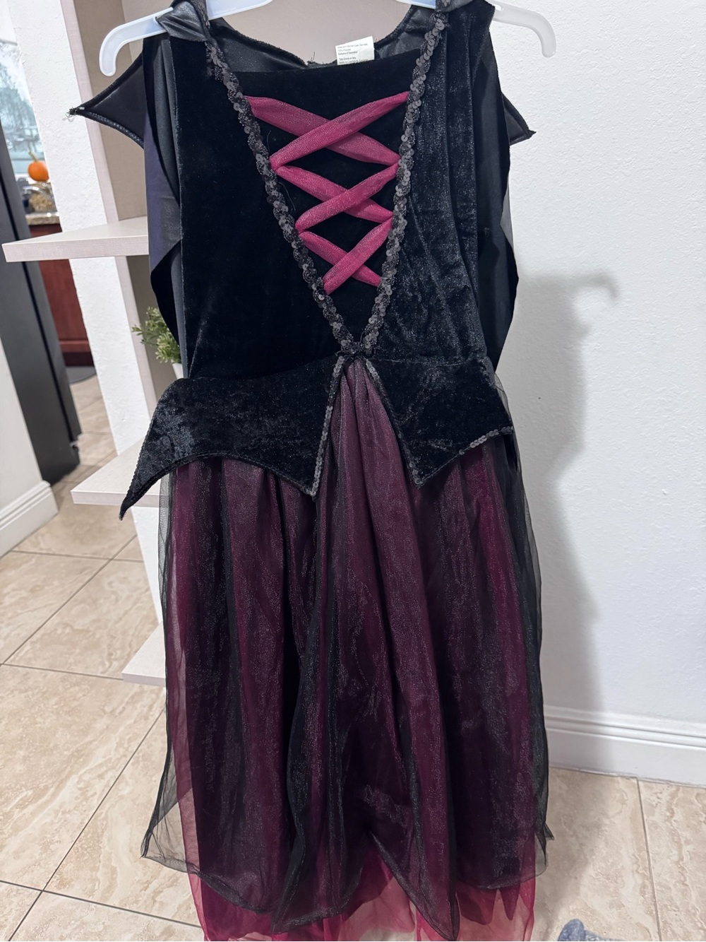 Girls Black and Burgundy Witch Costume Dress